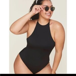 Andie Swim The Asbury One-Piece Swimsuit Black cross back size medium NWT